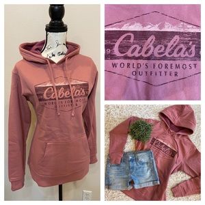 Cabela’s Hoodie Hooded Pullover Cozy Soft Sweatshirt Top Pink Size Small